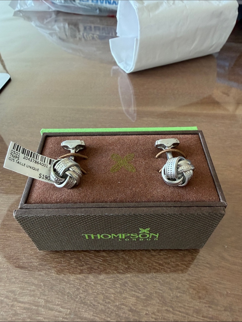 Thompson Silver Knot Weave Cuff Links